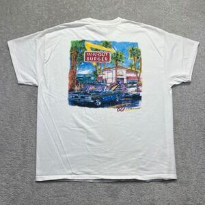Y2k In-N-Out Burger T-Shirt White Mens XXL 60th Anniversary Graphic Tee Hanes